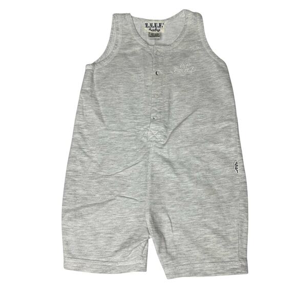 Vintage E.N.U.F. Baby Romper Jumper Cotton Heathered Gray Size 12-18 Months